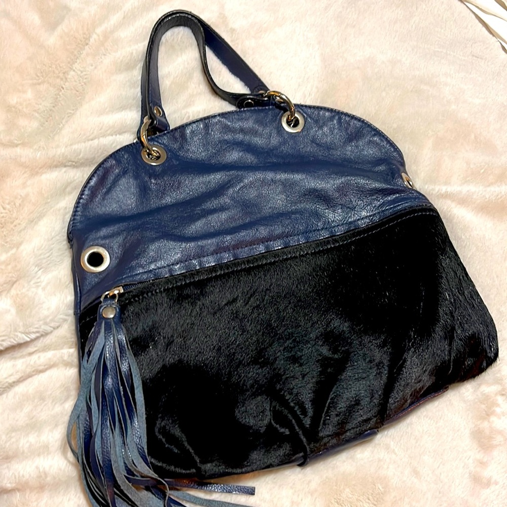 Leather Dark Blue Purse